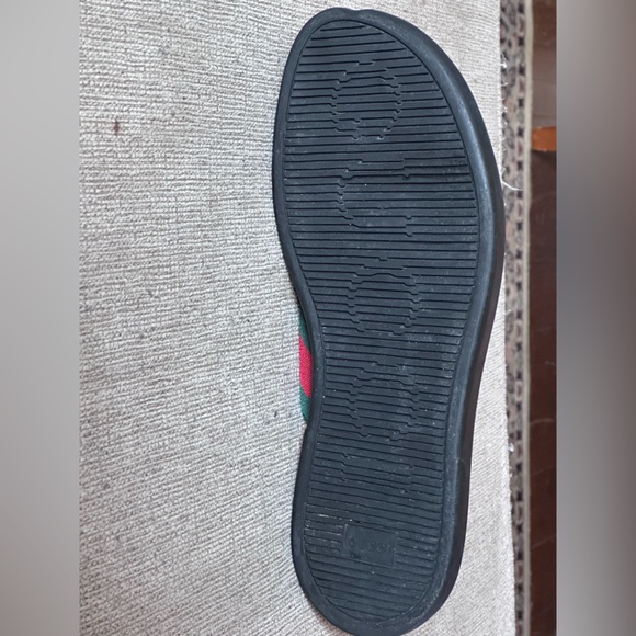 Gucci Gucci Web Green Red Thong Strap Men’ Rubber Sandals Size 10 G 11 US - Picture 10 of 11